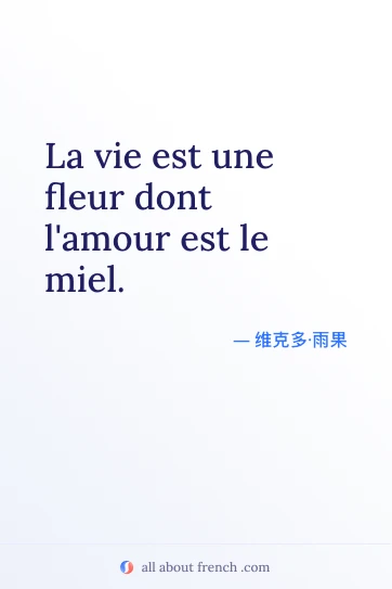 唯美法语名言 la vie est une fleur dont lamour est le miel