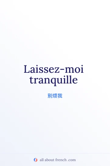 法语名言 laissez-moi tranquille 的美观配图