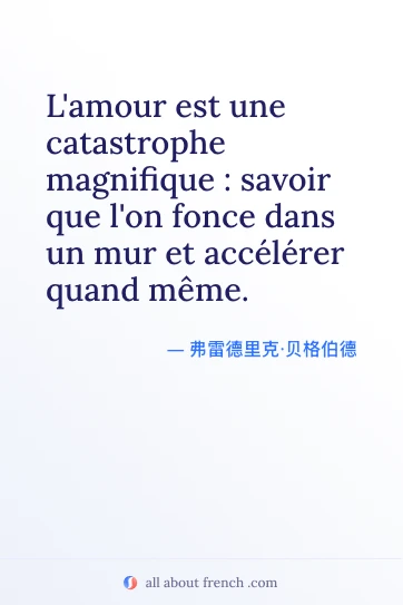 唯美法语名言 lamour catastrophe magnifique