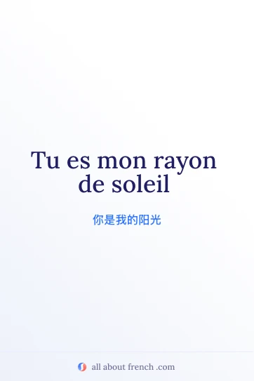 唯美法语句子 mon rayon de soleil