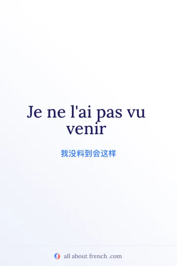 法语短语 pas vu venir 配图