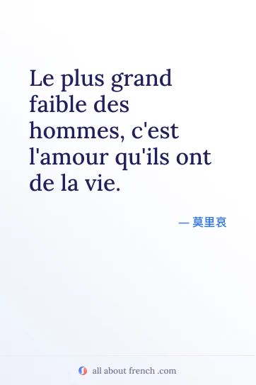 唯美法语名言 plus grand faible hommes amour