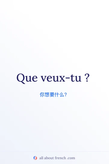 好看的法语名言 que veux tu