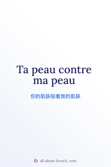 唯美法语句子 ta peau contre ma peau