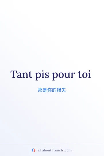 法语名句 tant pis pour toi 的美观配图