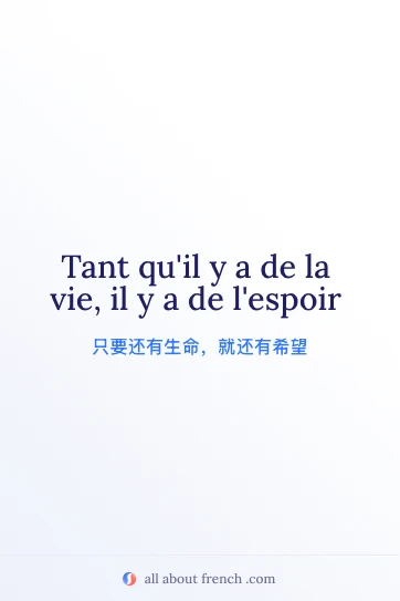 唯美法语名言 tant quil y a de la vie il y a de lespoir