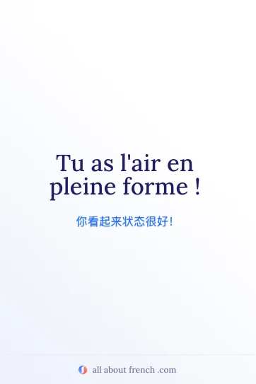 法语名句 tu as lair en pleine forme 的美观配图