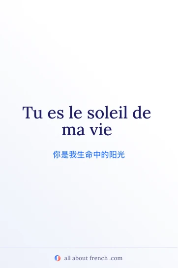 唯美法语名言 tu es le soleil de ma vie