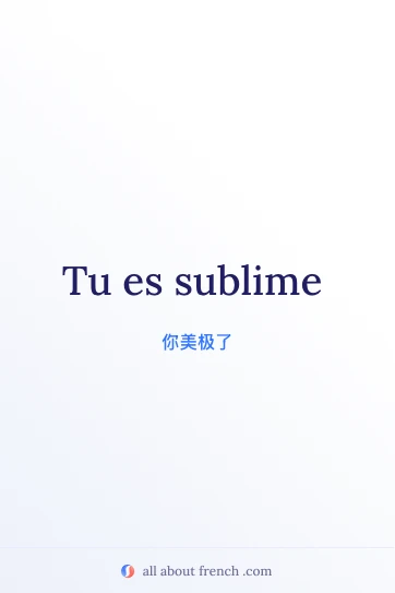 唯美法语句子 tu es sublime