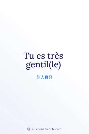 唯美法语句子 tu es tres gentille