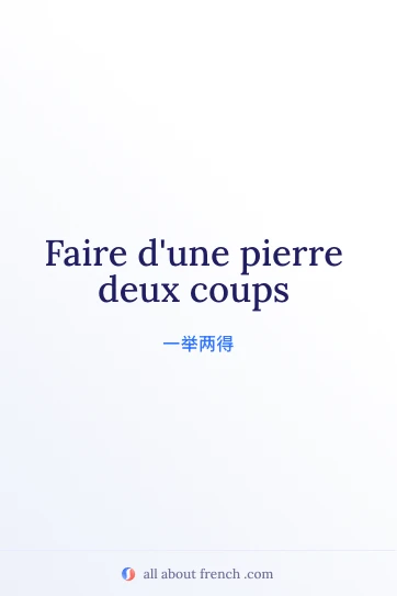 法语名句 une pierre deux coups 配图