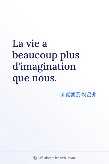 好看的法语名言 vie plus dimagination que nous